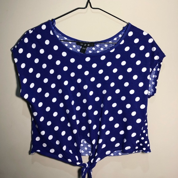 Purple short sleeve with white polka dots - Picture 1 of 4